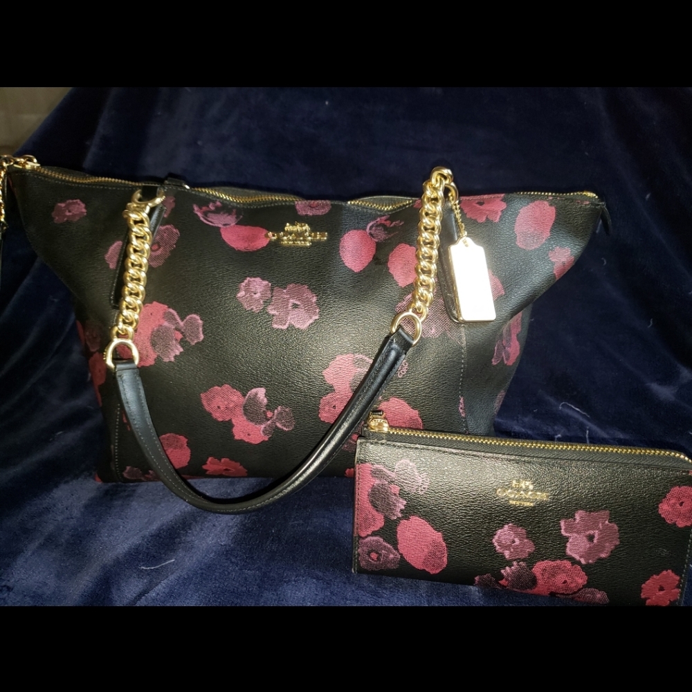 GORGEOUS GUC AUTHENTIC COACH HANDBAG AND MATCHING WALLET